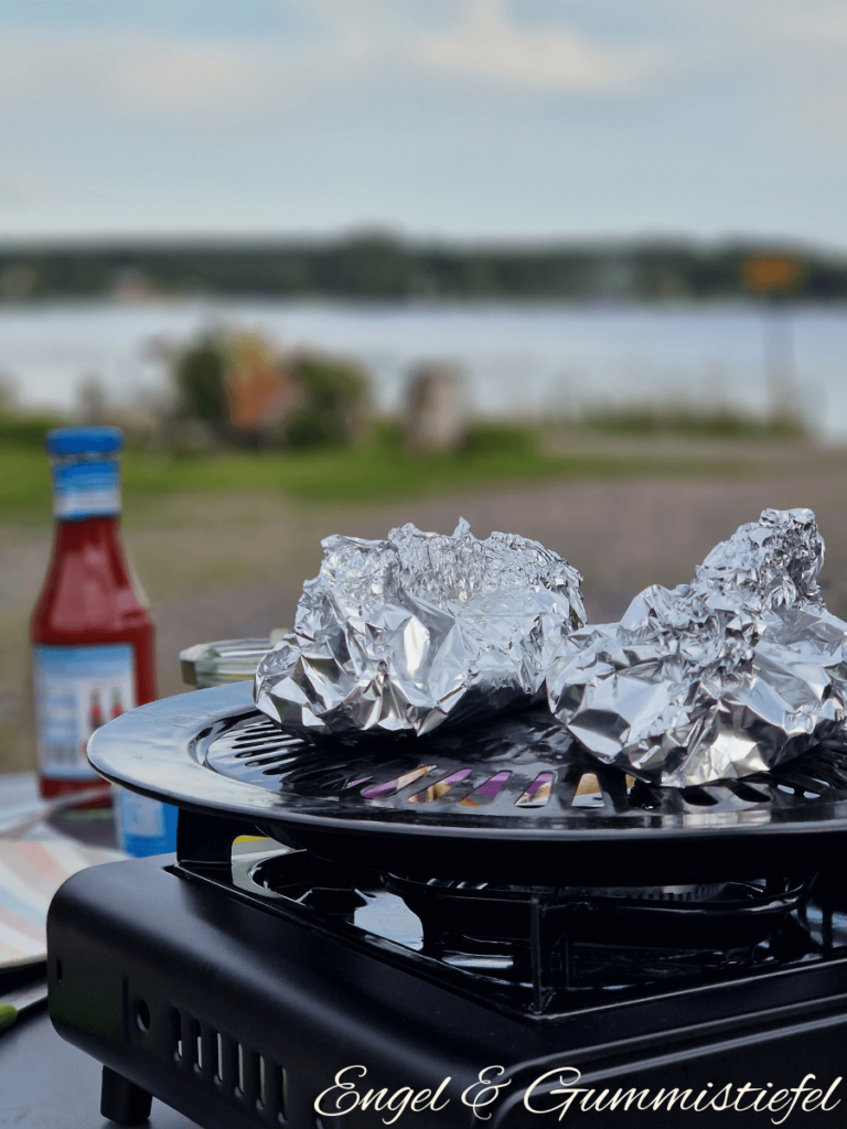 Unser Standardessen: gegrilltes Gemüse mit Schafskäse